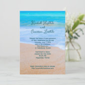 Faire-part de mariage de mer bleu tropicale avec R (Debout devant)