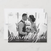 Faire-part de mariage de Merci de script classique (Devant)