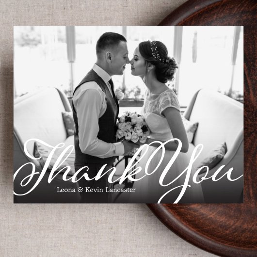 Faire-part de mariage de Merci de script classique