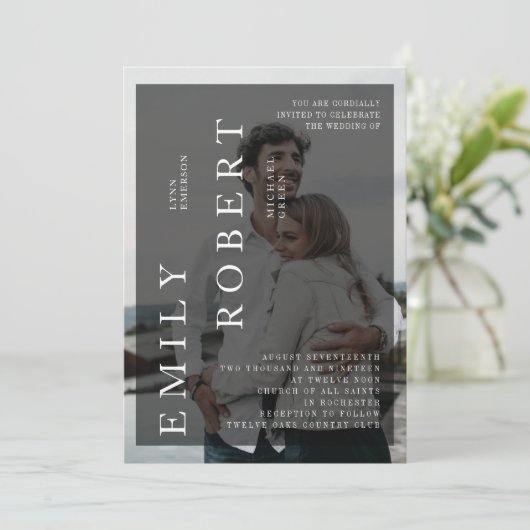 Faire-part de mariage de minimalisme moderne (Debout devant)