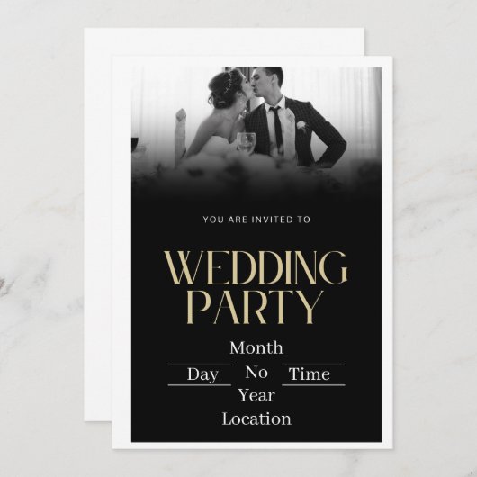 Faire-part de mariage de minuit Elegance (Devant / Derrière)