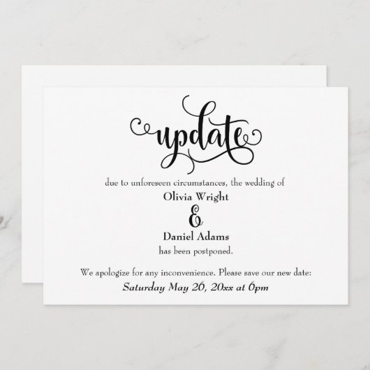 Faire-part de Mariage de mise à jour du script rep (Devant / Derrière)