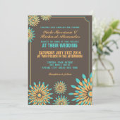 Faire-part de mariage de modèle floral rétrospecti (Debout devant)