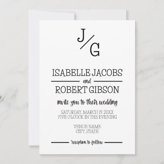 Faire-part de mariage de monogramme agricole (Devant)