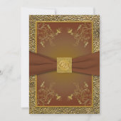 Faire-part de mariage de monogramme Brown et d'or (Devant)