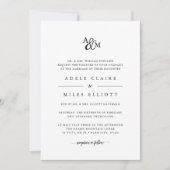 Faire-part de mariage de monogramme d'ammoniac (Devant)
