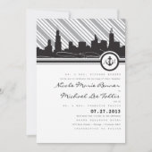 Faire-part de mariage de monogramme d'Ancre de (Devant)