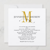 Faire-part de mariage de monogramme d'argent et (Devant)