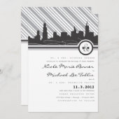 Faire-part de mariage de monogramme de Chicago (Devant / Derrière)