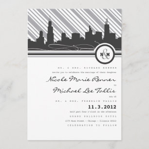 Faire-part de mariage de monogramme de Chicago