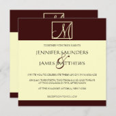 Faire-part de mariage de monogramme de crème et de (Devant / Derrière)