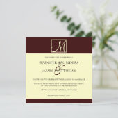 Faire-part de mariage de monogramme de crème et de (Debout devant)