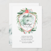 faire-part de mariage de monogramme de crête rusti (Devant / Derrière)