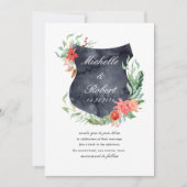 faire-part de mariage de monogramme de crête rusti (Devant)