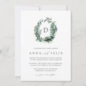 Faire-part de mariage de monogramme de forêt sauva (Devant)