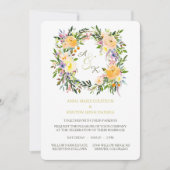 Faire-part de mariage de monogramme de germes flor (Devant)