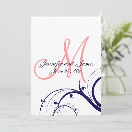 Faire-part de mariage de monogramme de la marine C (Debout devant)