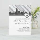 Faire-part de mariage de Monogramme de New York (Debout devant)