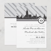 Faire-part de mariage de Monogramme de New York (Devant / Derrière)