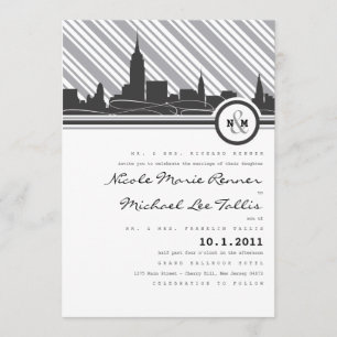 Faire-part de mariage de Monogramme de New York