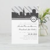 Faire-part de mariage de monogramme de San (Debout devant)