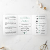 Faire-part de mariage de monogramme d'eucalyptus d (Intérieur)
