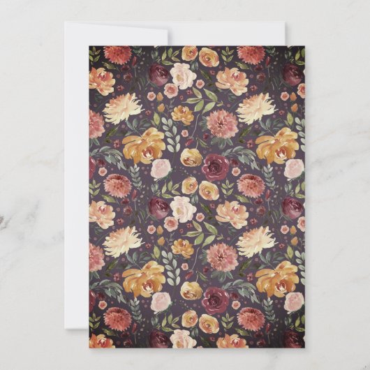 Faire-part de mariage de monogramme en fleur rusti (Dos)