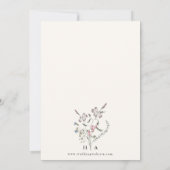 Faire-part de mariage de monogramme floral (Dos)