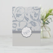 Faire-part de mariage de monogramme floral (Debout devant)