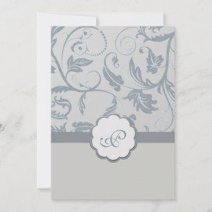 Faire-part de mariage de monogramme floral