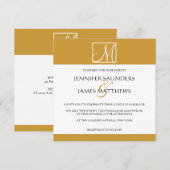 Faire-part de mariage de monogramme Gold personnal (Devant / Derrière)