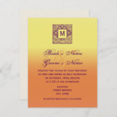 Faire-part de mariage de monogramme inspiré de la (Devant / Derrière)