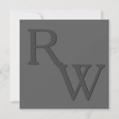 Faire-part de mariage de monogramme moderne gris (Dos)