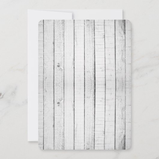 Faire-part de mariage de monogramme rustique blanc (Dos)