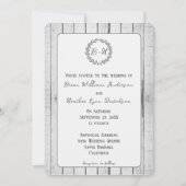 Faire-part de mariage de monogramme rustique blanc (Devant)