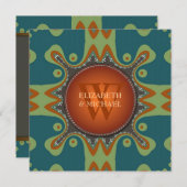 Faire-part de mariage de monogramme tribal de Bohê (Devant / Derrière)