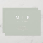 Faire-part de mariage de montage monogramme simple (Devant / Derrière)