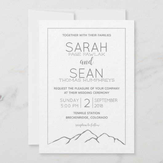 Faire-part de mariage de montagne (Devant)