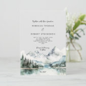 faire-part de mariage de montagne rustique d'hiver (Debout devant)