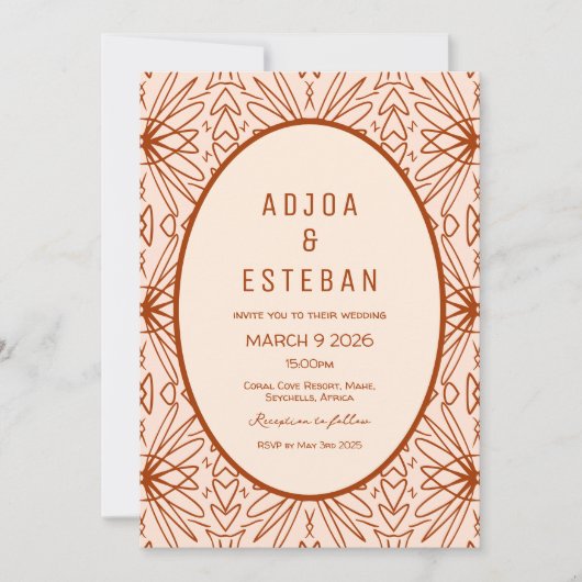 Faire-part de mariage de Motif tribal moderne de B (Devant)