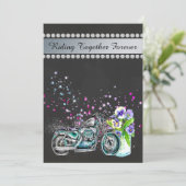 Faire-part de mariage de moto avec le pot de maçon (Debout devant)