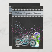 Faire-part de mariage de moto avec le pot de maçon (Devant / Derrière)