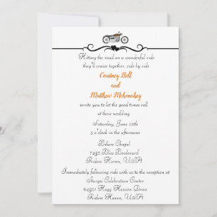 Faire-part de mariage de moto et de coeur