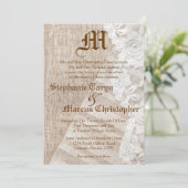 Faire-part de mariage de mouchoir à dentelle de ca (Debout devant)