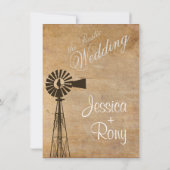 Faire-part de mariage de moulin à vent rustique (Dos)