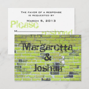 Faire-part de mariage de mur Vintage en briques ve