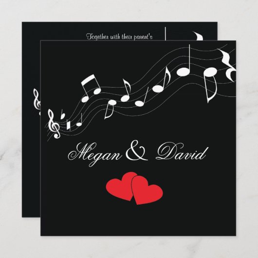 Faire-part de mariage de Music Lover (Devant / Derrière)