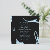 Faire-part de mariage de musique Abstraite bleu po (Debout devant)