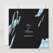 Faire-part de mariage de musique Abstraite bleu po (Dos)