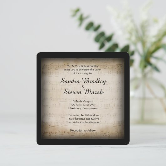 Faire-part de mariage de musique ancienne (Debout devant)